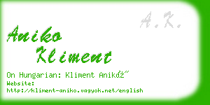 aniko kliment business card